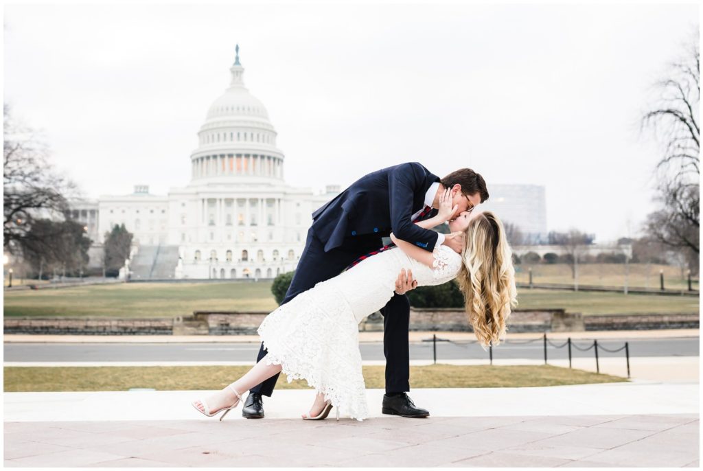 dip kiss in front of capitol hill