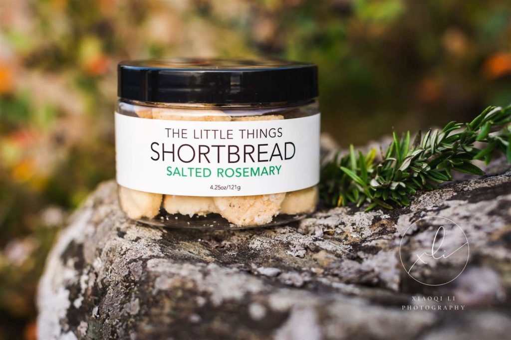 Found Market Co.'s the little things shortbread perched on a rock. During the detail shots of a Charlottesville wedding