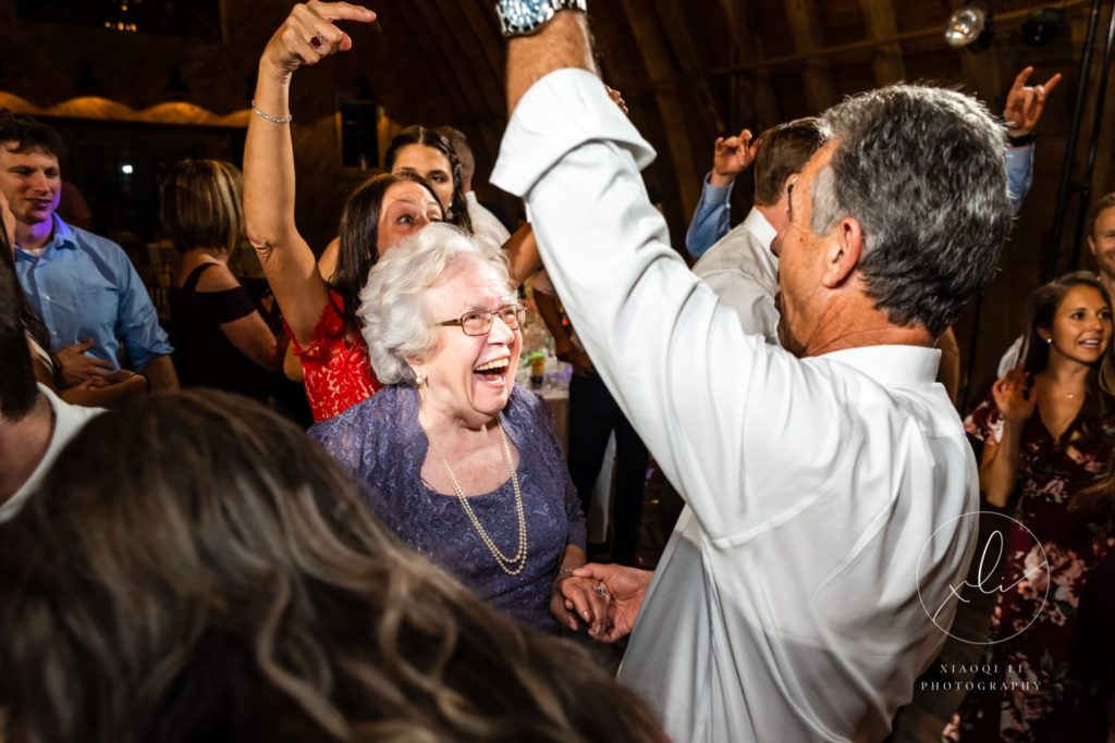 Grandma on the dance floor at Sweeney Todd Barn
