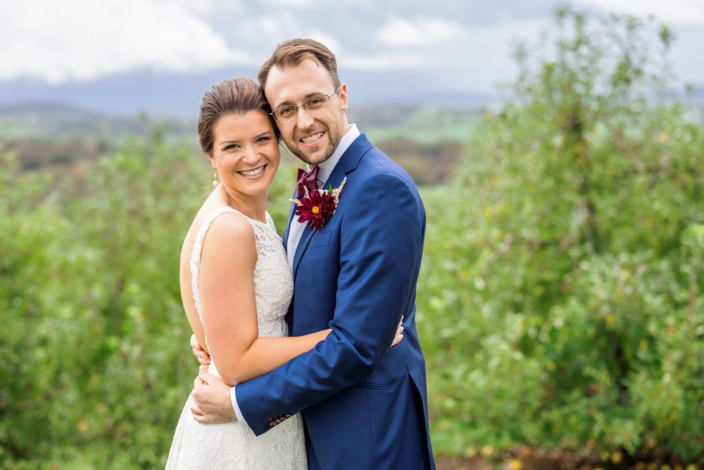 bride and groom head to head during portraits