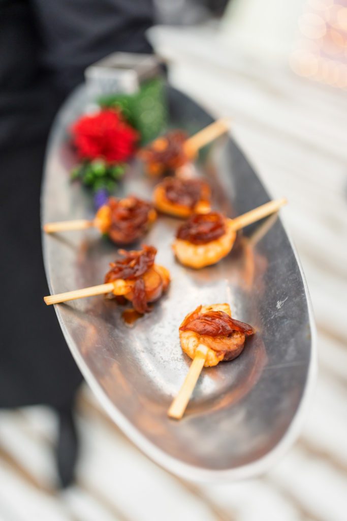 lollipop styled appetizers at wedding reception