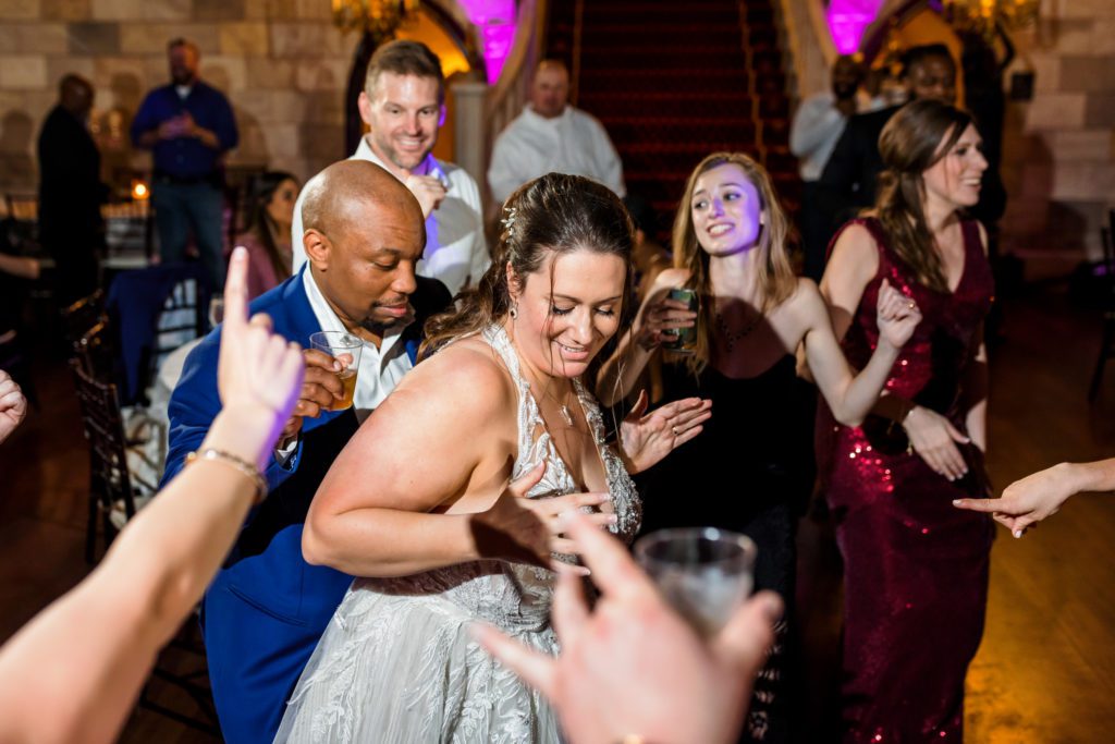 wedding couple dancing during wedding reception at Dover Hall wedding reception