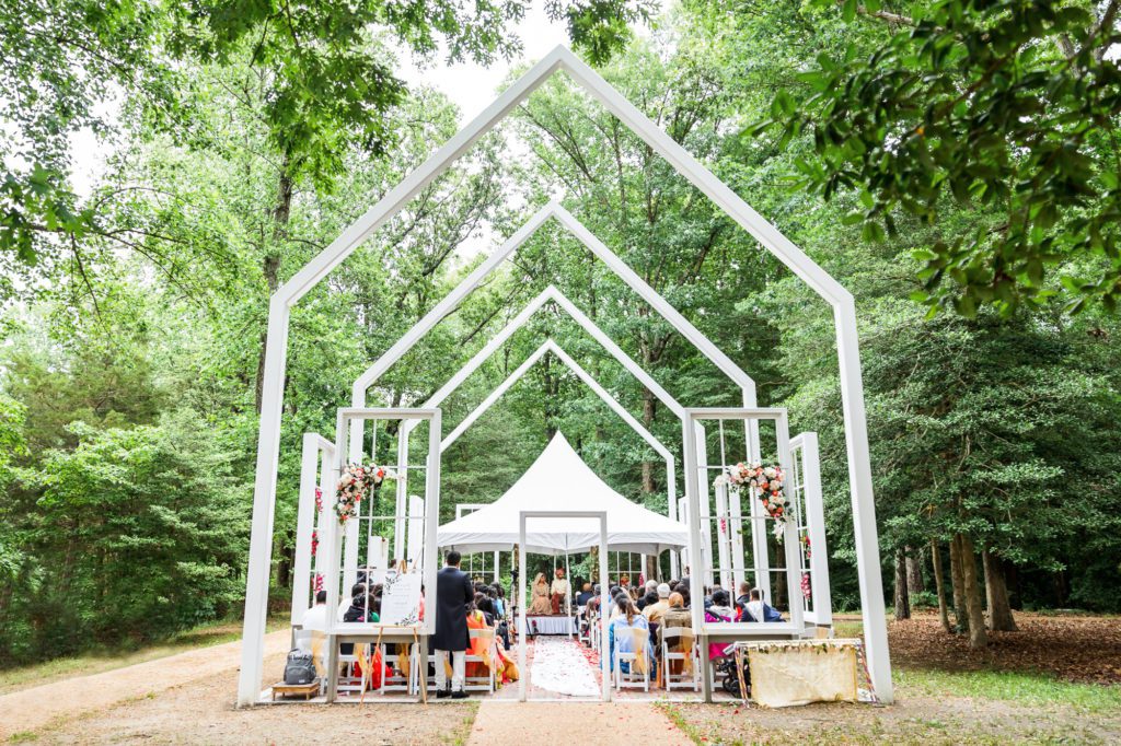polegreen church outdoor wedding ceremony