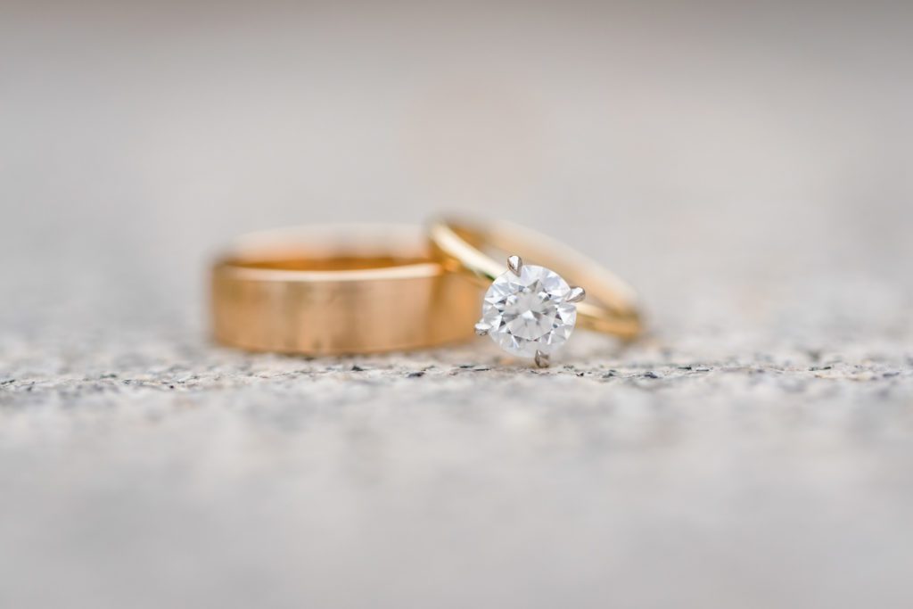 gold wedding ring close up detail shot 