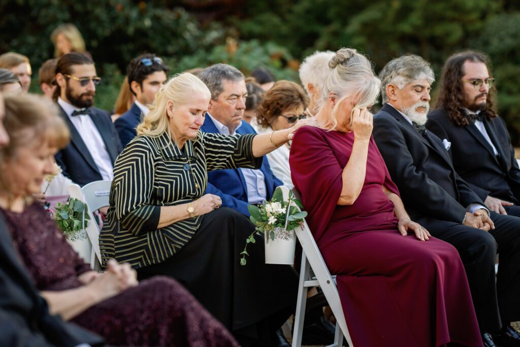 guests crying during wedding ceremony